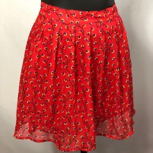 Floral Red Skirt
